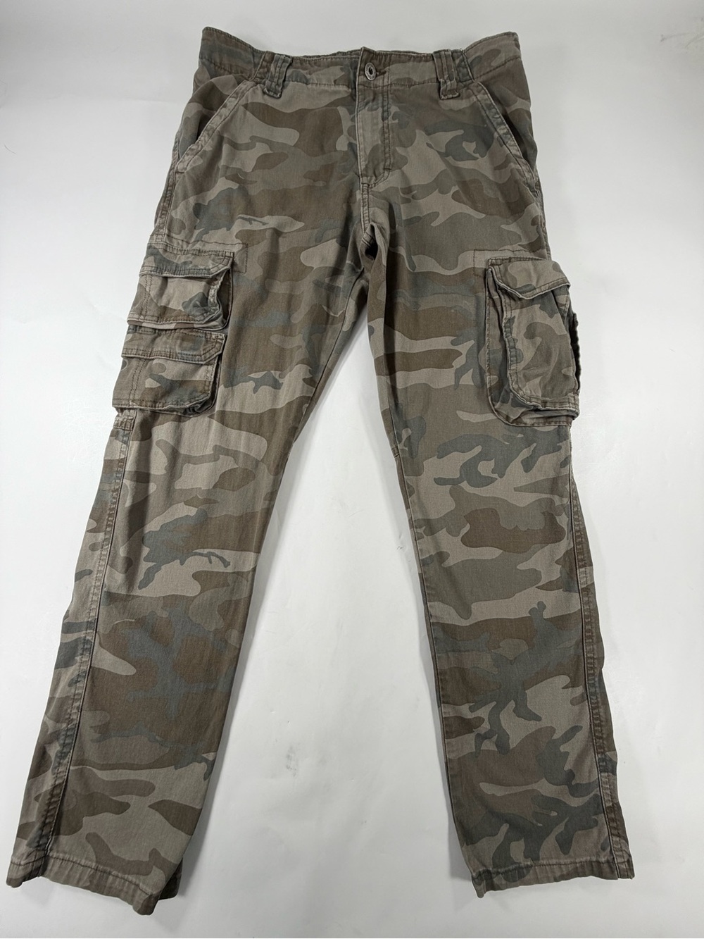 Wrangler Camouflage Cargo Pants 32x30 Regular Taper Y2K Military Utility Mens